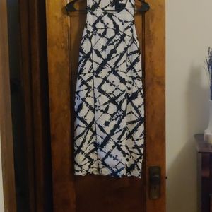 T-back linen dress with cool tie dye effect